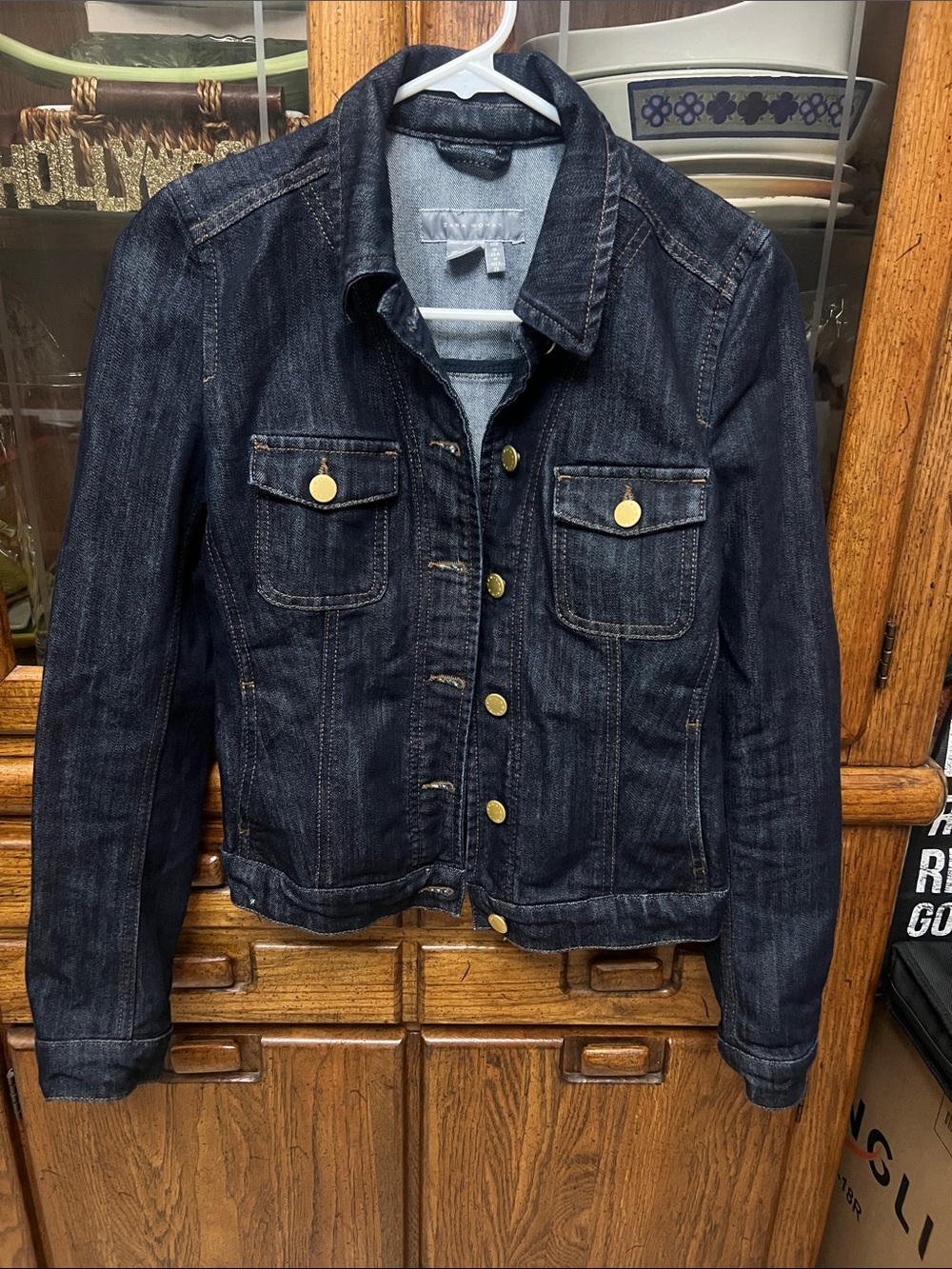 Zara woman Classic Dark Blue Denim Jacket with Button Front